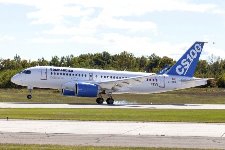 Aterrizaje del Bombardier CSeries.