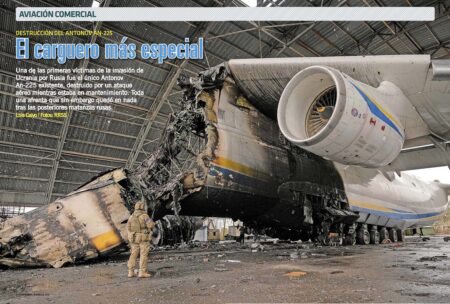 El An-225 destruido en un hangar por un ataque ruso.