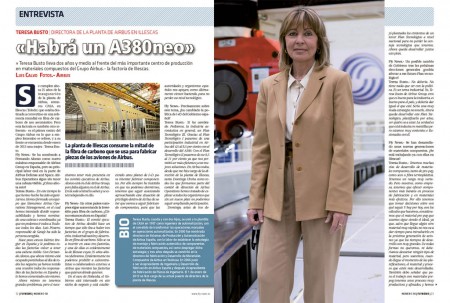 Teresa Busto dirige la planta de Airbus con mayor empleo femenino.