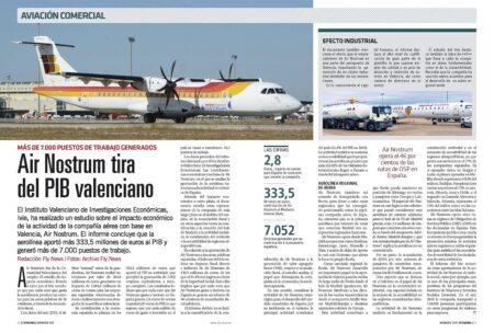 Air Nostrum aportó más 333,5 millones de euros al PIB valenciano.