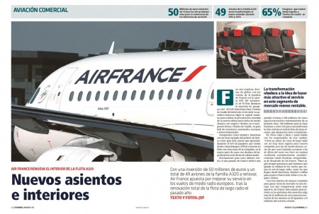 Tras renovar los interiores de sus aviones de largo radio, ahora toca en Air France la de medio radio europeo.