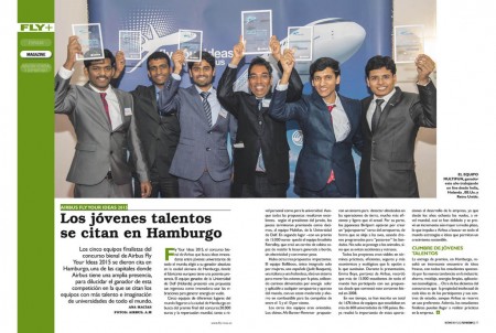 13 Fly News 52 Fly Your Ideas 2015 Un sistema para generar energía eléctrica durante el vuelo a partir del movimiento de las alas es el proyecto ganador de Fly Yours Ideas 2015.