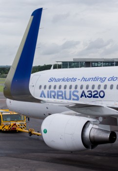 Sharklet en un Airbus A320