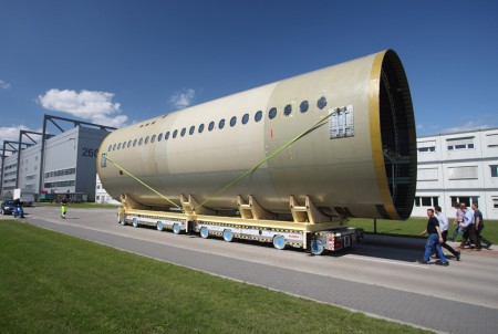 Sección de pruebas del fuselaje del Airbus A350