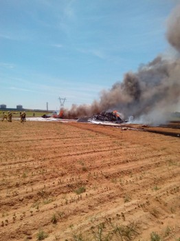 Lugar del accidente del A400M en Sevilla.