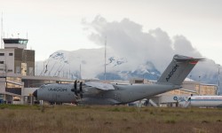 A400M_Bolivia El EC-402 en la plataforma del aeropuerto El Alto de La Paz