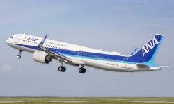 ANA Airbus A321neo El primer A321neo de ANA en su primer vuelo el 25 de agosto.