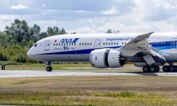 ANA Boeing 787 50 ANA ha añadido un sticker a su nuevo B-787 declarando que es su ejemplar número 50.