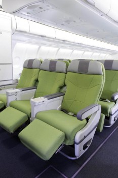 Air Europa ha mantenido los asientos que usaba Skymark en este Airbus A330 para dedicarlo a vuelos privados para equipos y grupos.