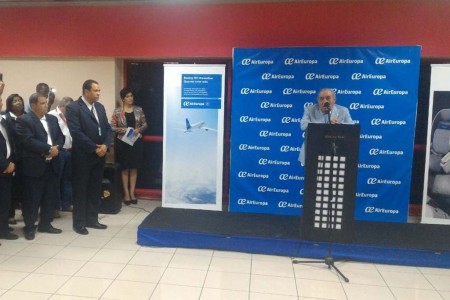 Juan José Hidalgo en La Habana con motivo del primer vuelo con Boeing 787 de Air Europa a Cuba.