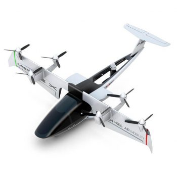 En el MOBi-ONE el ala al completo pivota para el despegue y aterrizaje en vertical. Va equipado con siete hélices/rotores: seis en el ala y uno en el fuselaje trasero para ayudar con la sustentación.