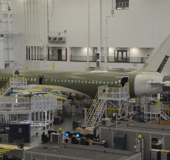 Cadena de montaje del Airbus A220 en MIrabel-