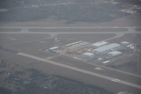 Vista aérea de las instalaciones de Airbus en Mobile.