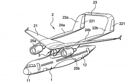 Ejemplo de solicitud de patente de Airbus de un avión de pasaje con ala en parasol.