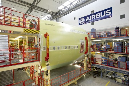 Fuselaje trasero del primer Airbus A380 de British Airways