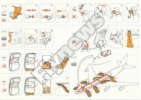 Instrucciones de seguridad del Boeing 747-200C de Iberia.