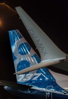 Detalle de los nuevos winglets del Boeing 737 MAX.