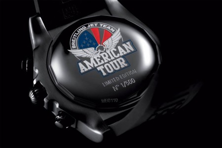 Tapa trasera del Chronomat 44 Breitling Jet Team American Tour Limited Edition.