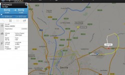 CASA423_FlightRadar Trayectoria seguida por el A400M según Flightradar