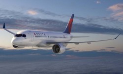 163263036 Bombardier CS100 con colores de Delta.