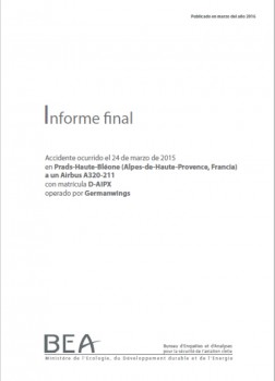 Lee aquí el informe oficial del accidente del Airbus A320 de Germanwings.