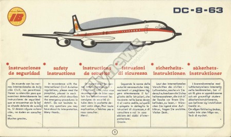 Instrucciones de seguridad del Douglas DC-8-63 de Iberia.