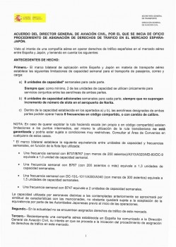 Pincha sobre la imagen para leer el documento de la DGAC sobre la asignación de frecuencias entre España y Japón.