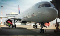 Delta A321 Toulouse Preparación en Toulouse del primer Airbus A321 de Delta para su vuelo de entrega.