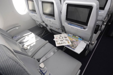 Nuevos asientos de clase turista del Airbus A350 de Finnair.