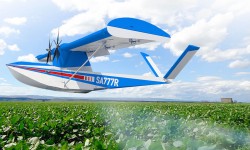 Flyox_I_agricultura El Flyox I se diseñó como UAV apagafuegos pero puede ser adaptado para otros usos como la fumigación.