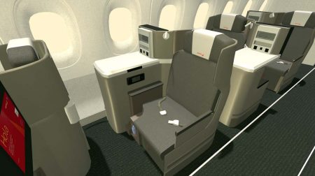 Los asientos de business de los A350 de Iberia son mayores que los que los instalados en los A330 y A340.