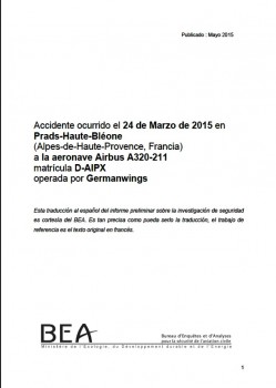 Pincha sobre la foto para leer en español el informe preliminar elaborado por BEA France.