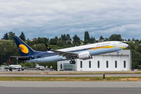 Primero de los ocho Boeing 737 MAX que Jet Airways llegó a recibir.