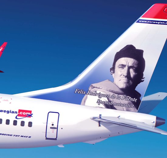 Félix Rodríguez de la Fuente será el próximo español al que Norwegian homenajeará en las colas de sus aviones.