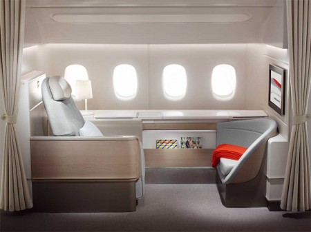 La nueva cabina de primera de Air France pone a disposición de sus más exclusivos clientes una suit de 3 m2
