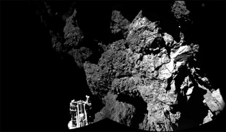 Imagen real de Philae sobre el cometa
