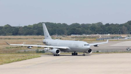 El segundo Airbus A330MRTT de la OTAN a su llegada a Eindhoven.