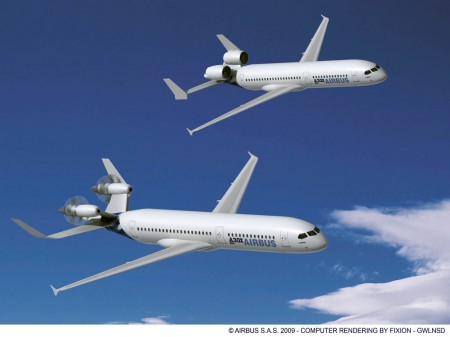 Diseños de Airbus para el sustituto del A320