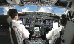 Pilots in the cockpit