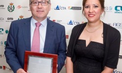 luis gallego y estefania matesanz entrega premio ingeniero año (2) Gallego y Matesanz durante la entrega del galardón