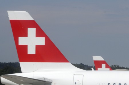 Cola de un A321 de Swiss