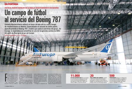 El nuevo hangar de Globalia Mantenimiento en BArajas puede albergar asta 3 B-787 o 6 B-737.