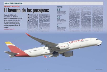 Un año de operación del Airbus A350 por parte de Iberia.