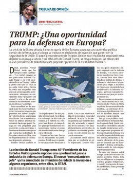 La elección de Trump puede ser una muy buena noticia para la industria de Defensa europea.