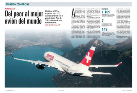 El Airbus A220 suma ya más de 1.000 aviones vendidos.