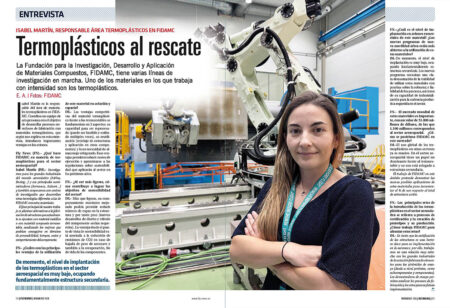 Los termoplásticos aportan importantes ventajas en materia de sostenibilidad, desde el punto de vista de un menor peso aportado a la aeronave y sus posibilidades de reciclaje.