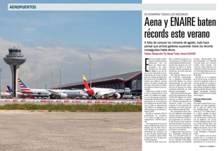 Nuevos récords de pasajeros aéreos y aviones en España este verano.