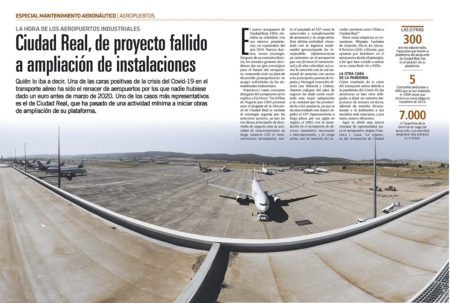 Los lamados aeropuertos industriales en España están ampiando sus pataformas para dar cabida a más aviones aparcados.