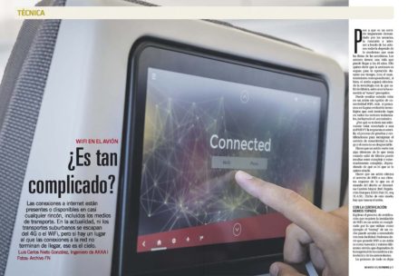 El Wi Fi a bordo de los aviones es más un problema de certificación que de tecnología.