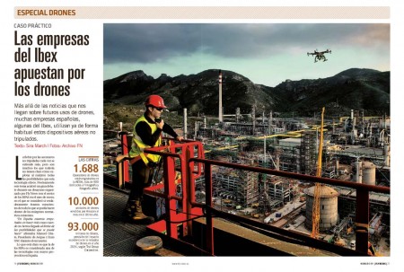 Muchas empresas españolas, algunas del Ibex, utilizan ya de forma habitual drones para misiones de vigilancia y revisión de sus instalaciones.